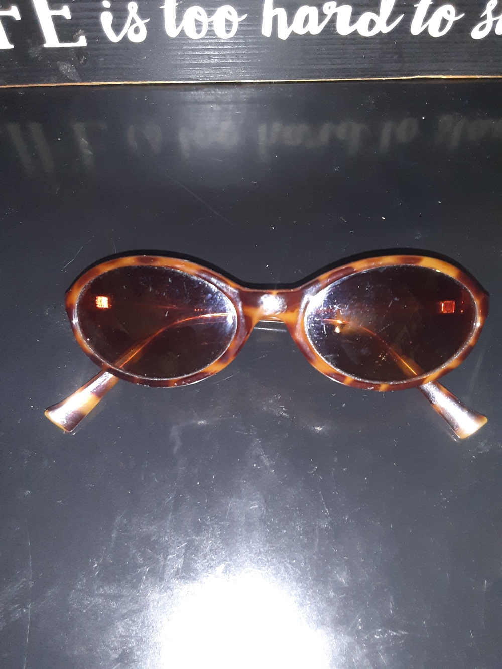 Tortoiseshell Oval Women's Sunglasses - Brown
